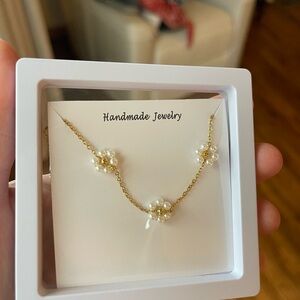Handmade Gold and Pearl Necklace